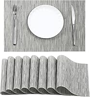 Vista 36 de Leetaltree - Manteles individuales, resistentes al calor, antideslizantes, para mesa de comedor, lavables, duraderos, tejido de PVC