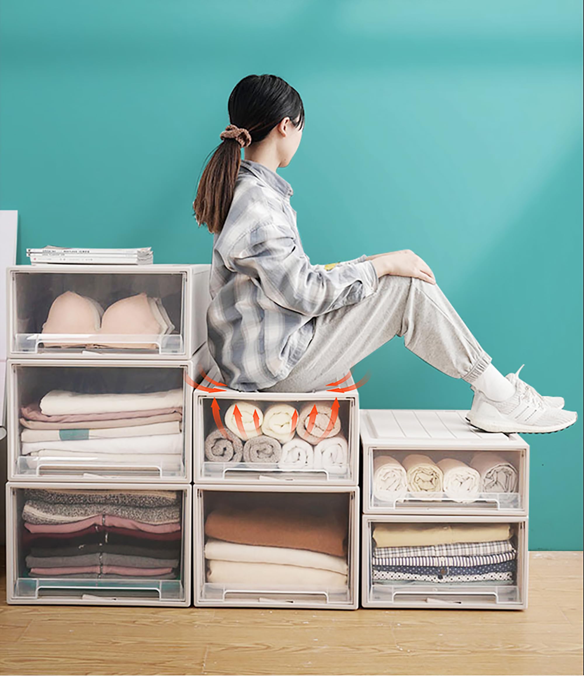 Amazon｜収納ケース 2個セット 奥行47cm 引き出し 収納ボックス 