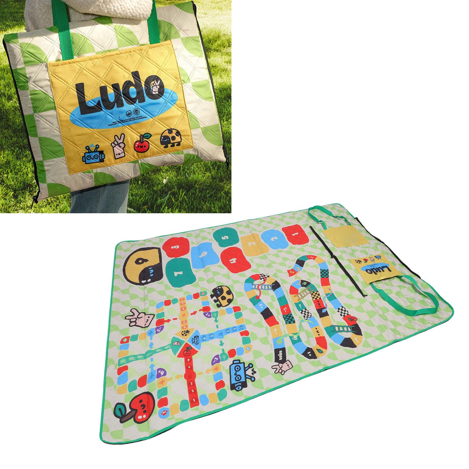 Coperta da picnic all'aperto grande e spessa 3 in 1 tappetino da gioco per gite primaverili campeggio spiagge