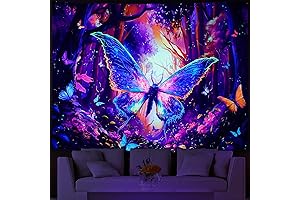 Lahasbja Blacklight Butterfly Tapestry