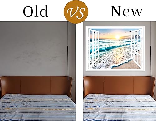 Miniatura 6 de FLFK Mural de pared falso para ventana, adhesivo de pared de nieve de bosque para decoración de pared, calcomanías de pared para pegar y despegar,