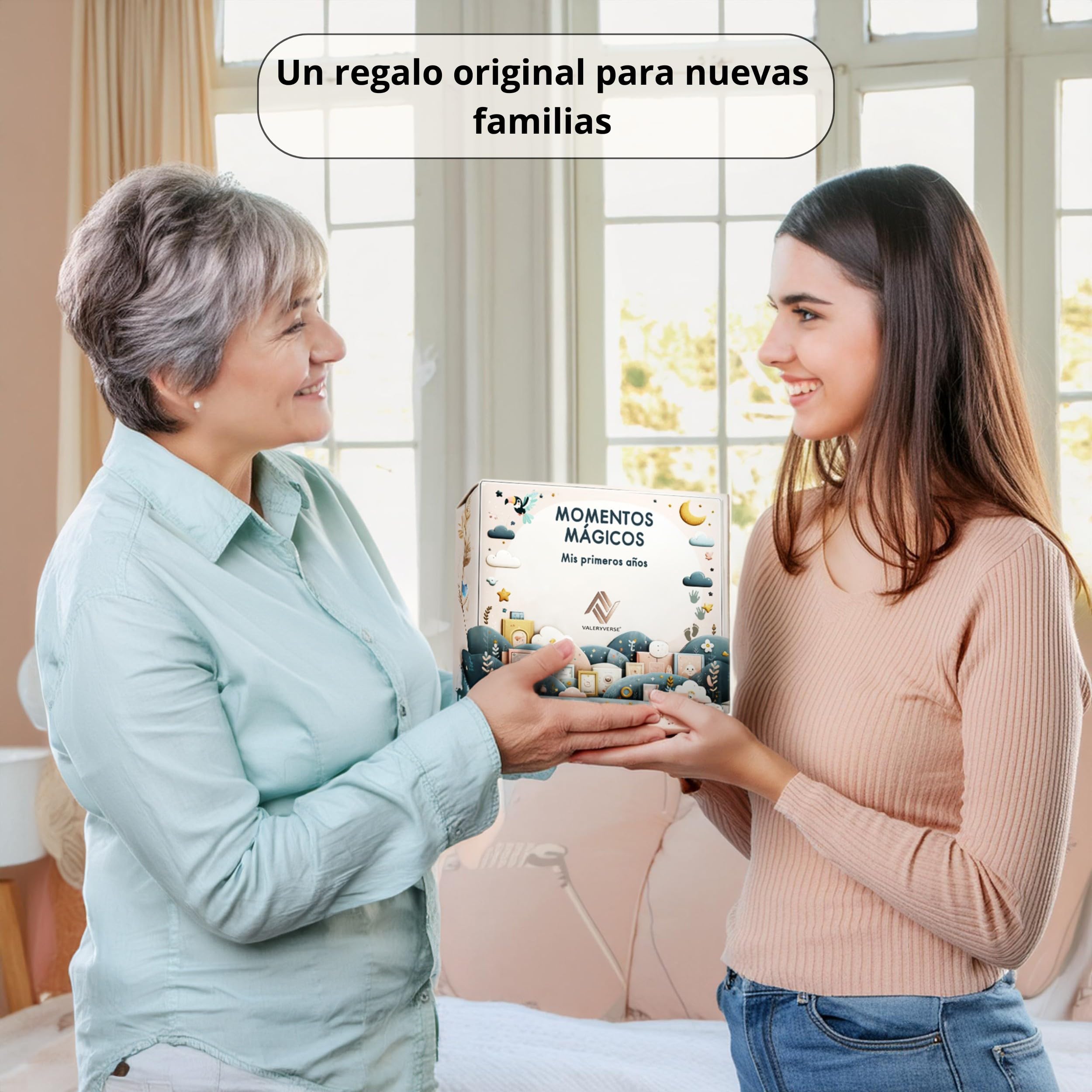 Libro de Recuerdos para Bebé - Álbum Primer Año del Bebe, Kit de Huellas, Esquinas adhesivas para Fotos y Sobre para Recuerdos -Unisex- Regalo Original - Incluye Guia para Padres Primerizos