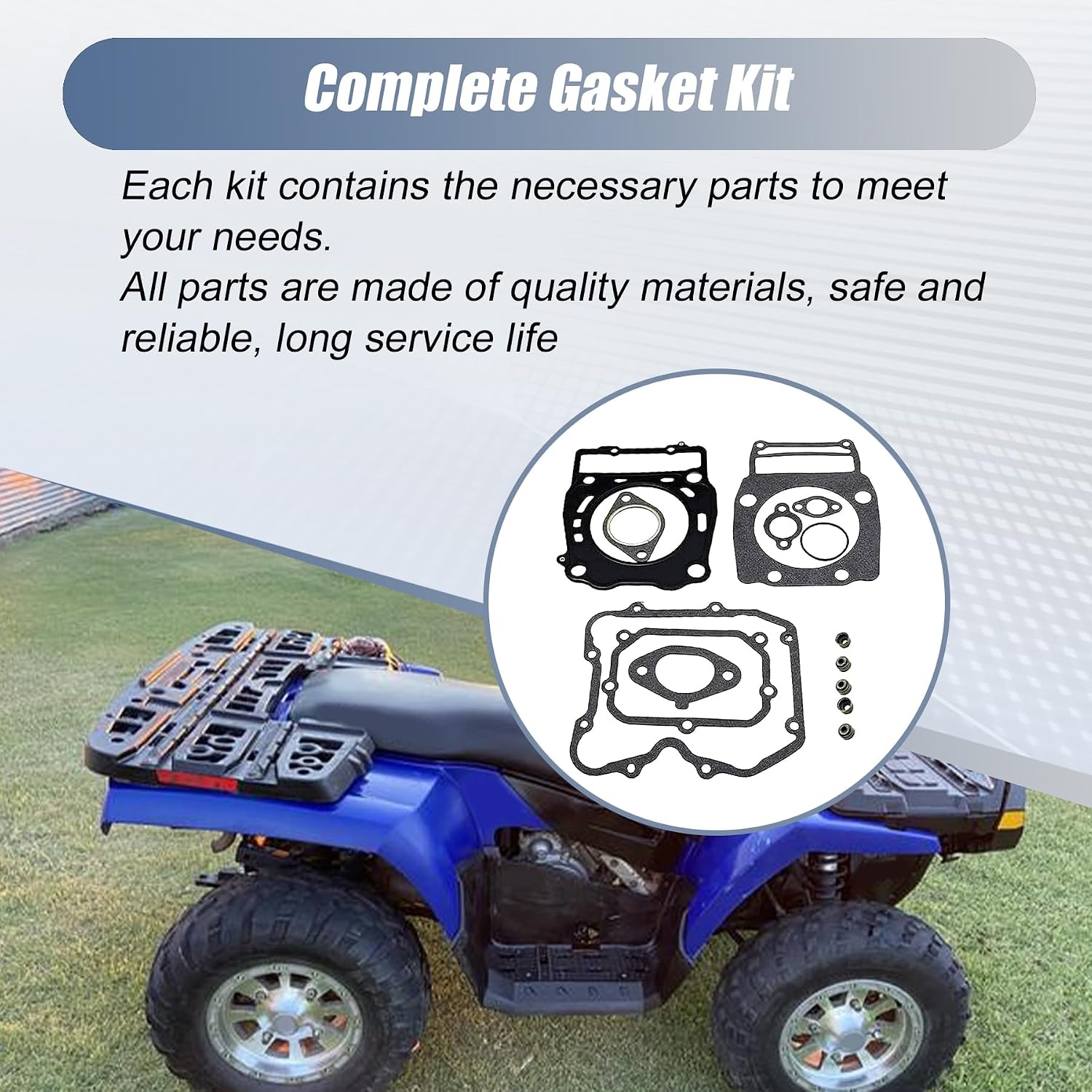 XQSMWF Top End Cylinder Head Base Gasket Kit Fit for Polaris Sportsman 500 1996-2014 Ranger 500 Scrambler 500 ATP 500 Magnum 500 Xplorer 500 - Replace 3089966 3085371 3084851 3085370