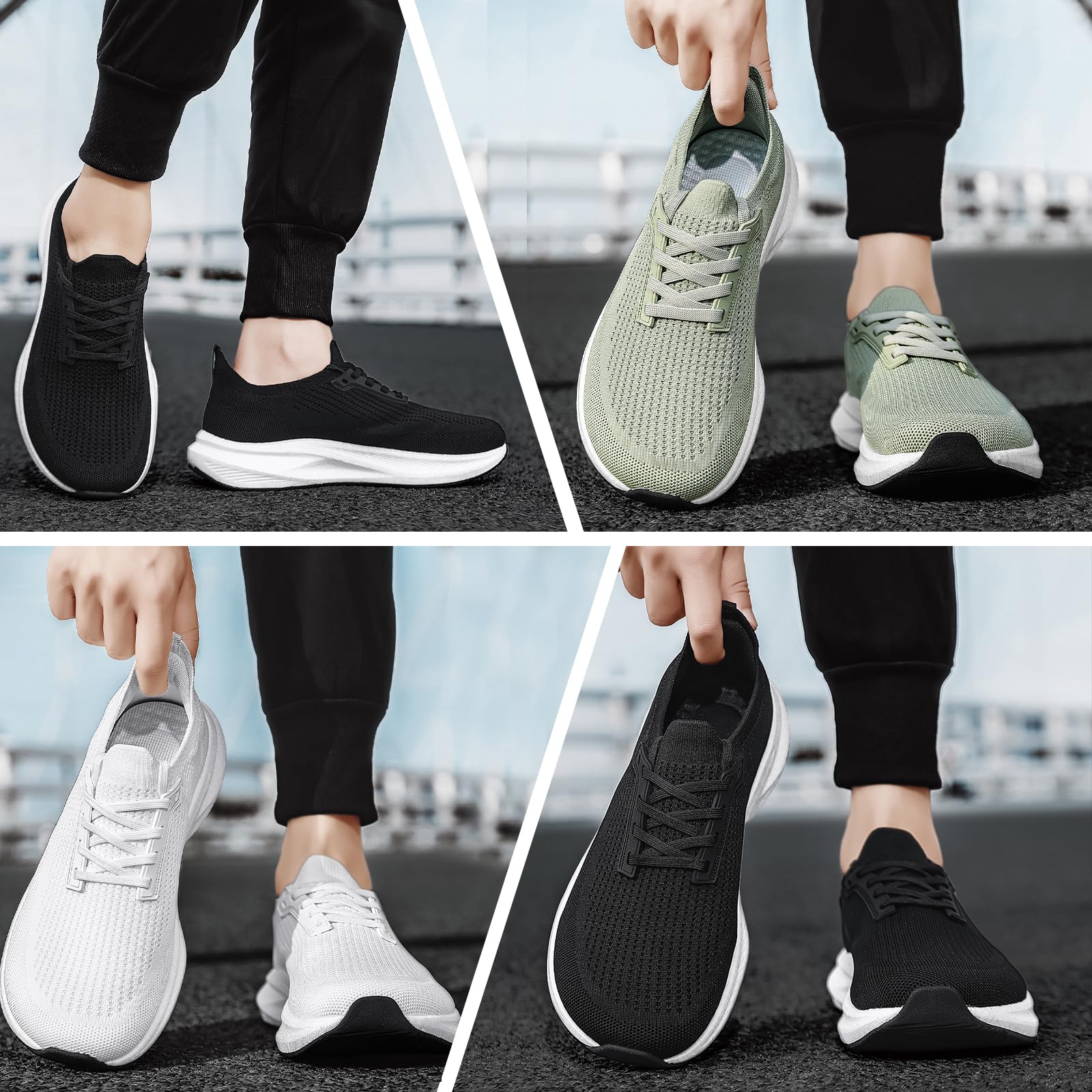 Zapatillas de Running Extra Anchas para Hombre, con amortiguación y Soporte, Ligeras y Transpirables, con Puntera Ancha