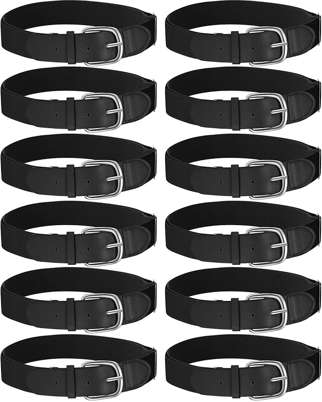 Hercicy 12 Pcs Baseball Belts Softball Belts Bulk for Adult and Youth Adjustable