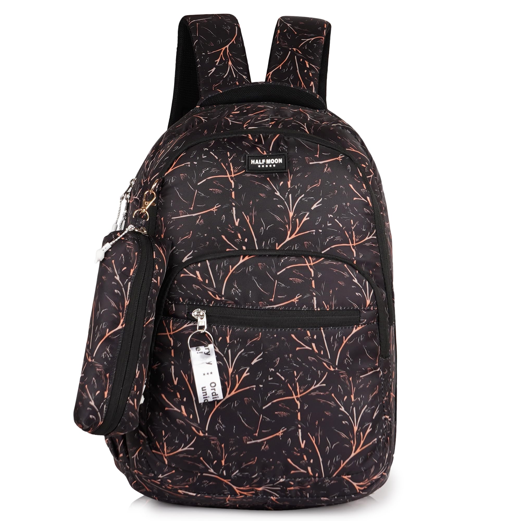 school bag for girls boys | class 5th to 12th | daypack bagpack | 35l college backpack for women men | three spacious compartments with pouch (golden black)