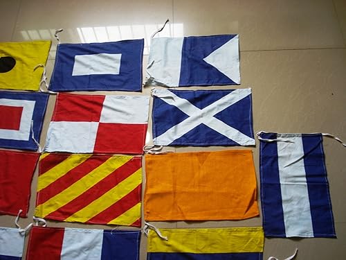 Miniatura 5 de Brass Blessing Juego completo de banderas de señal naval, juego completo, marítimo, marinobarcoyate, fiesta de playa, decoración náutica (algodón,