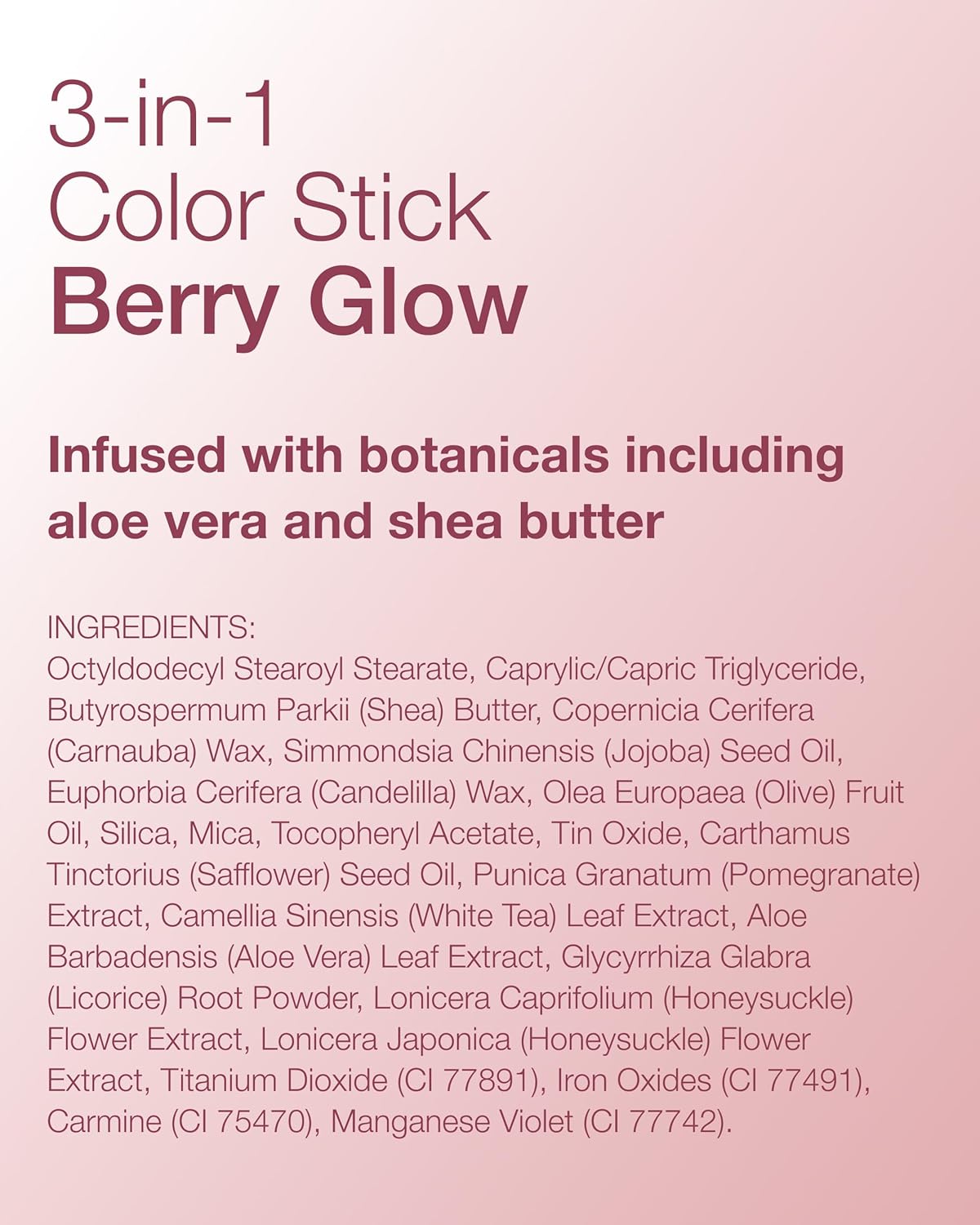 Mineral Fusion 3-in-1 Color Stick - Hydrating Tinted Cream Blush for Cheeks, Lip and Eye - Natural Multi Use Makeup (Berry Glow) - Image 9