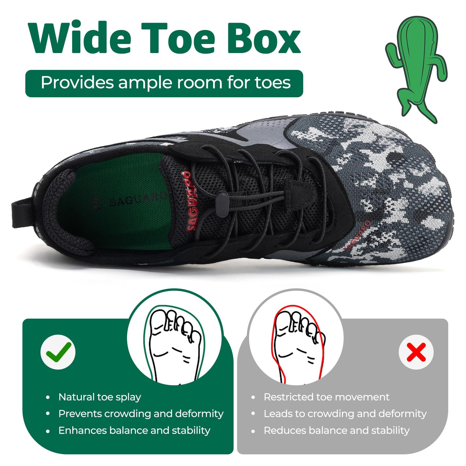 SAGUARO Scarpe da Trail Running Uomo Donna Scarpe da Barefoot