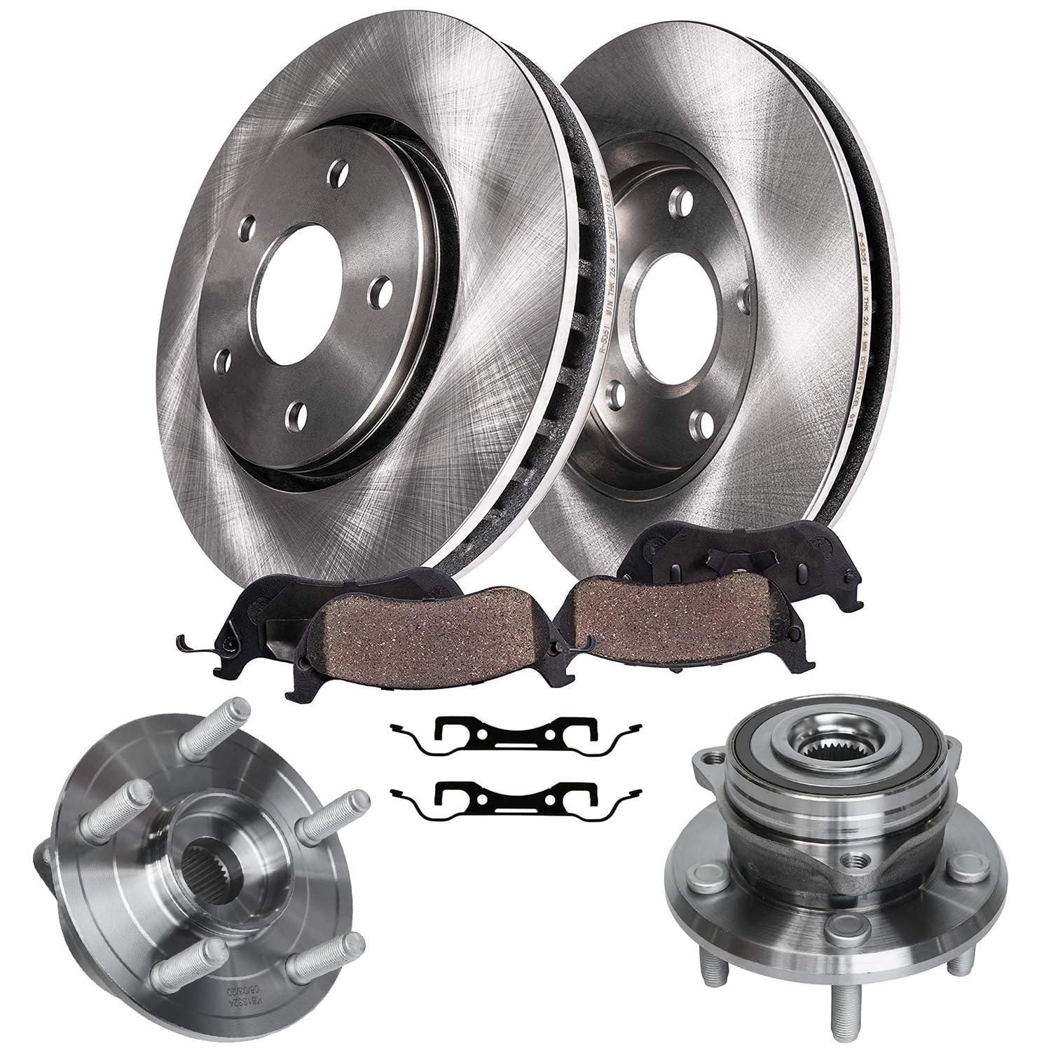 Detroit Axle - Front Wheel Bearing Hubs Brake Kit for 2018-2020