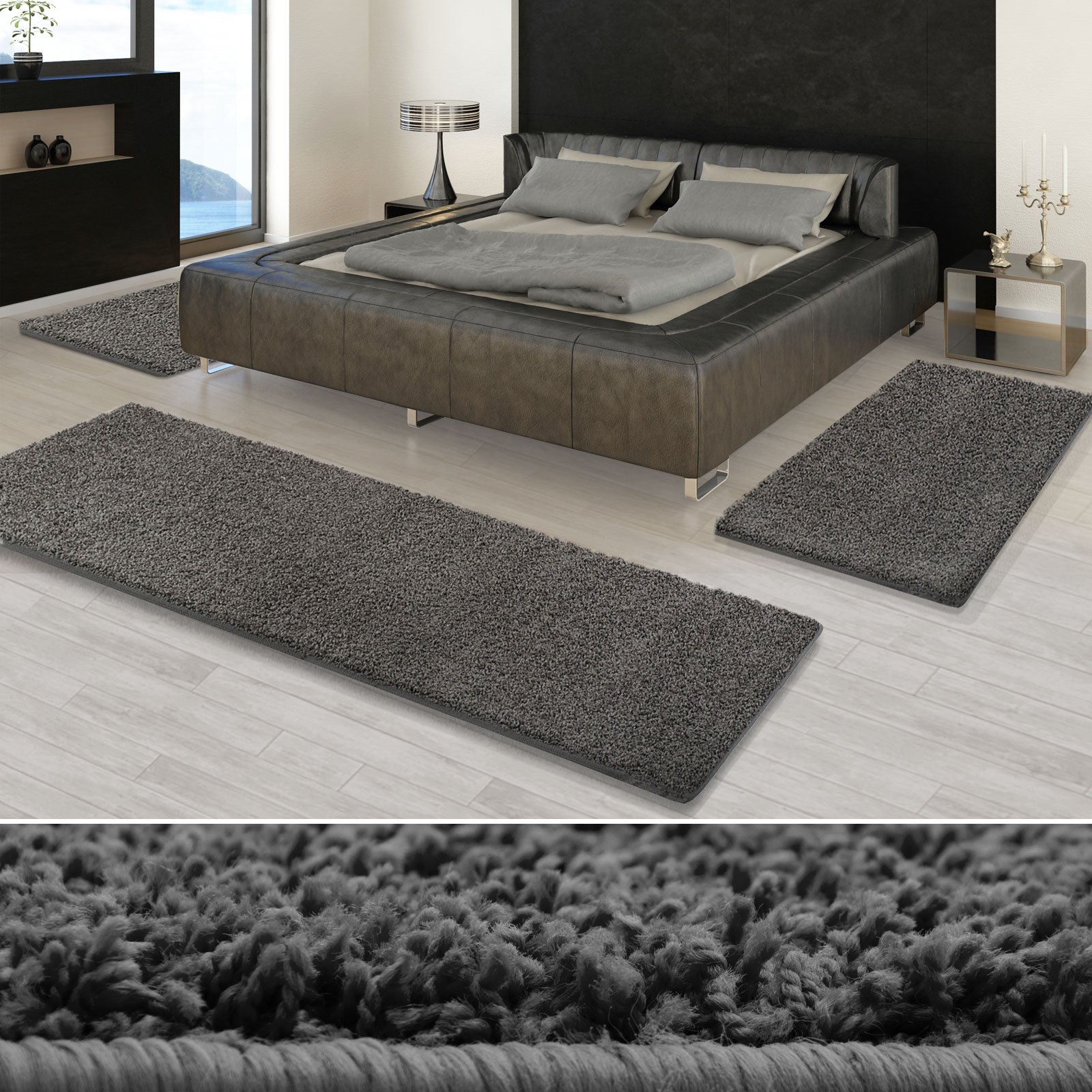 Tappeto Morbido Grigio Per Camera Da Letto – 120x160 Cm, Antiscivolo, Effetto Cristallo