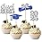 36 PCS 2025 Graduation Theme Cupcake Toppers Glitter Class of 2025 Graduation Cap Diploma Cupcake Picks 2025 Graduated Theme Party Cake Decorations Supplies Silver Blue