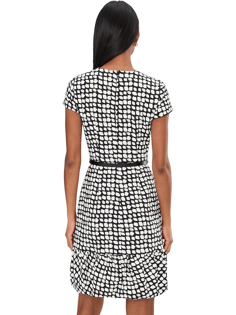 Black Calvin Klein Short Sleeve Belted Bubble Aline