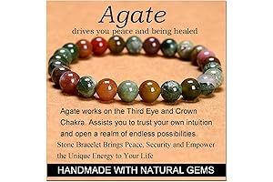 Massive Beads Crown Bracelet of Indian Agate: A Stone of Peaceful Energy