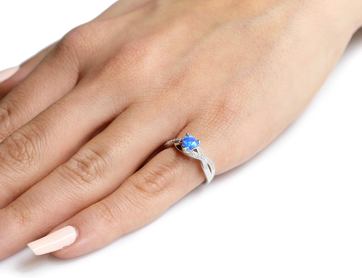 CloseoutWarehouse Cubic Zirconia Infinity Heart Ring Sterling Silver (Color Options, Sizes 4-13)