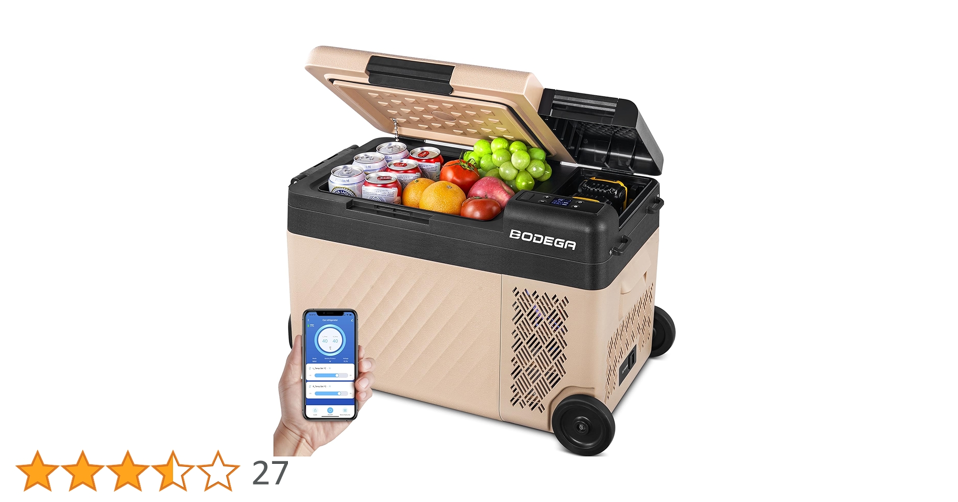 Amazon.co.jp: BODEGA 車載冷蔵庫 24L 12V ポータブル冷蔵庫 -20