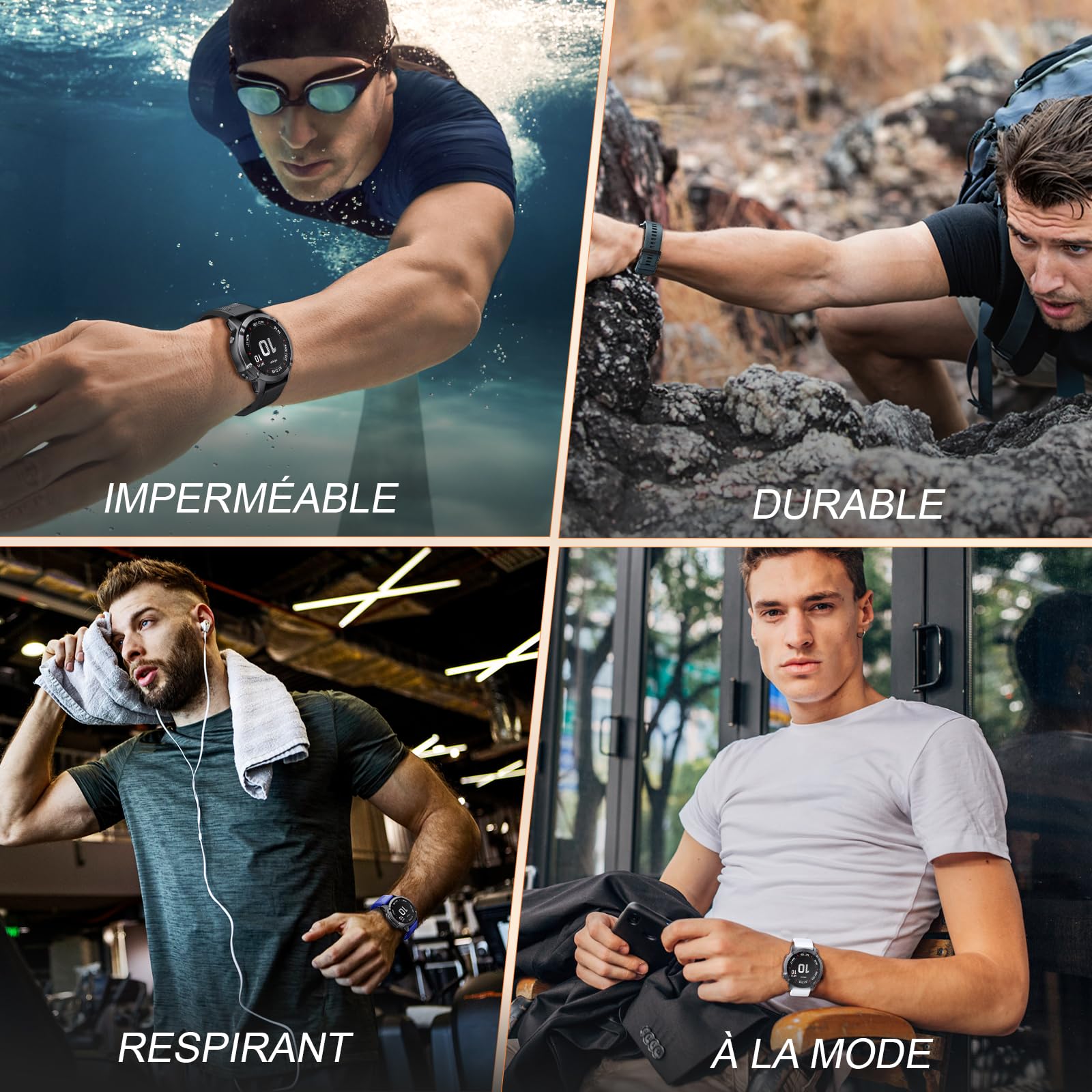 NotoCity Bracelet pour Garmin Fenix 5/6/7/7 pro/6 pro/5 plus, Bracelet Quickfit 22mm Compatible avec Garmin Forerunner 935/945/955/965, Epix Gen 2, Instinct/2, Approach S60, Quatix 7/6/5/7 pro(Noir)