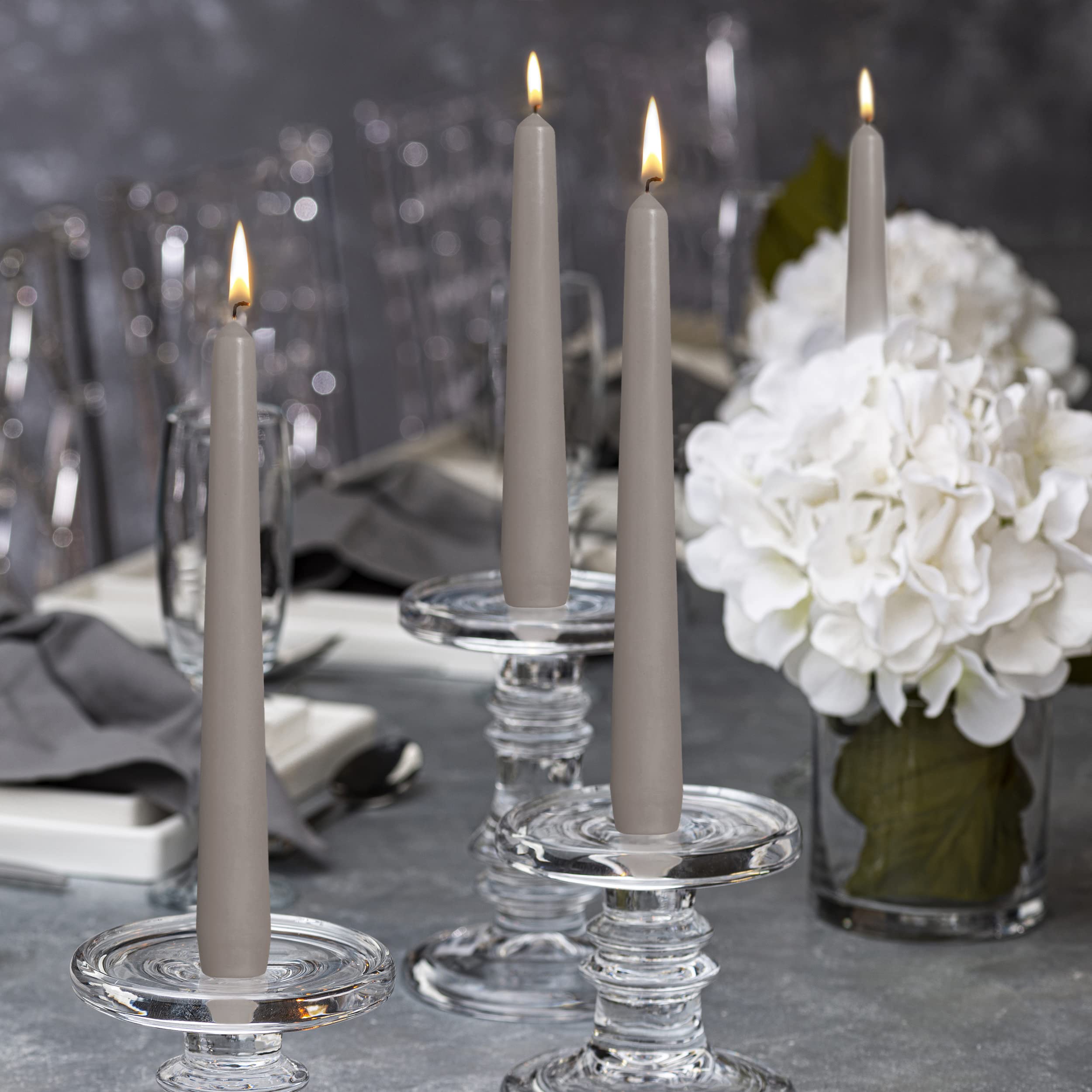 Bolsius - Juego de 12 velas sin perfume, sin goteo, sin humo, para decoración de bodas y el hogar, fiesta, restaurante, spa, iglesia, 10 pulgadas envueltas individualmente