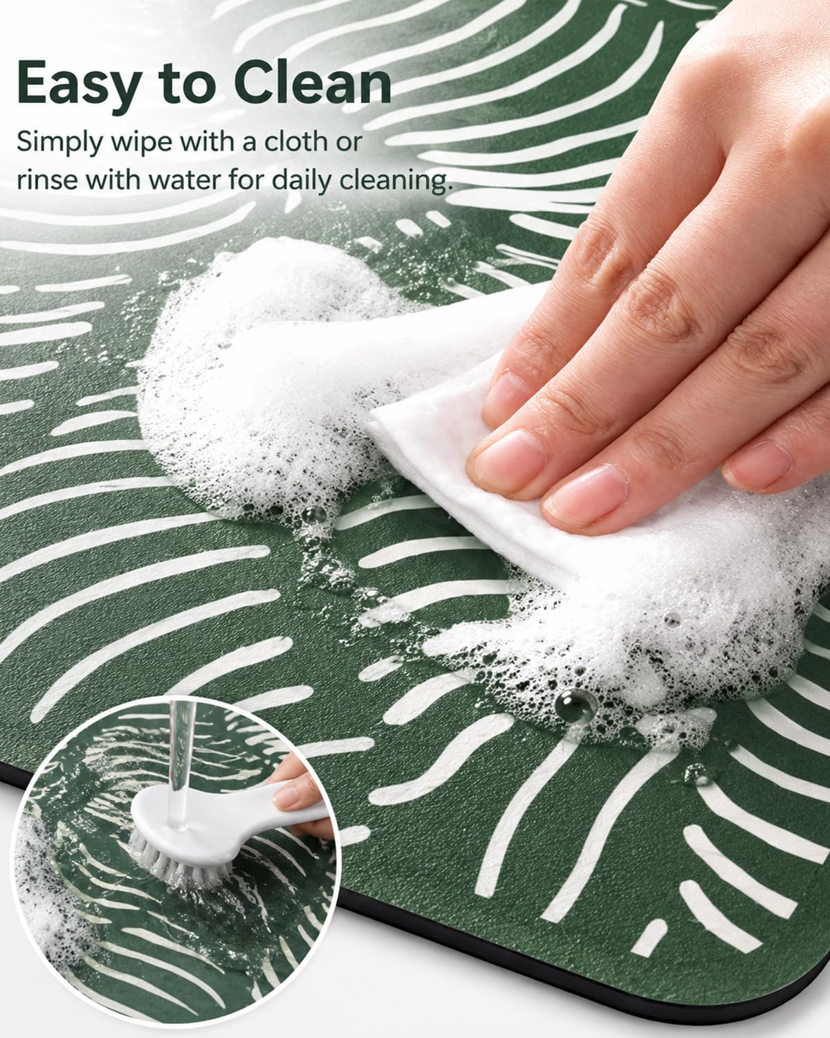 Tapis de Toilette Forme de U Absorbant en Diatomite Antidérapant Séchage Rapide pour Salle de Bain 55x50cm