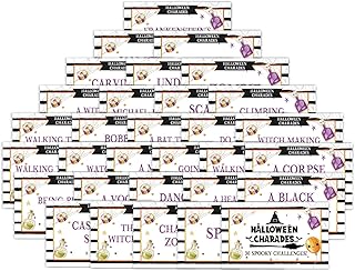 Halloween Charades (30 Charades Cards) Halloween Theme Halloween Party Games Fun Family Charades for Kids & Adults Baby Sh...