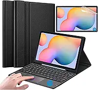 Capa com Teclado para Galaxy Tab S6 Lite com Mouse Touchpad e Compartimento para Caneta + Película Paperlike para Tab S6 Lite - FD Acessórios