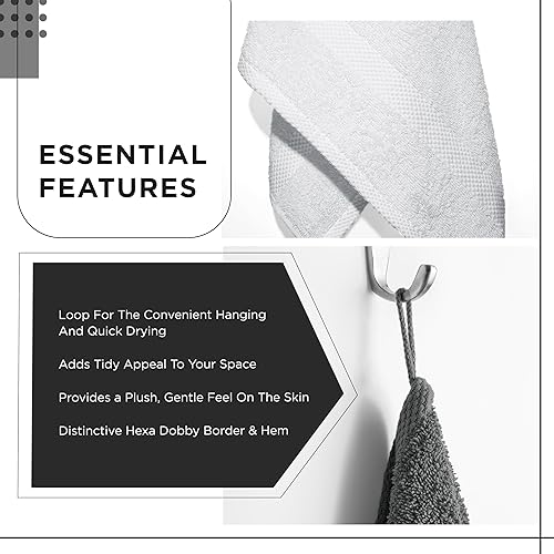 Miniatura 4 de Juego de 4 toallas de baño de 100 % algodón peinado de 600 GSM, muy absorbentes, afelpadas, suaves, de secado rápido, para hotel, spa, centro de