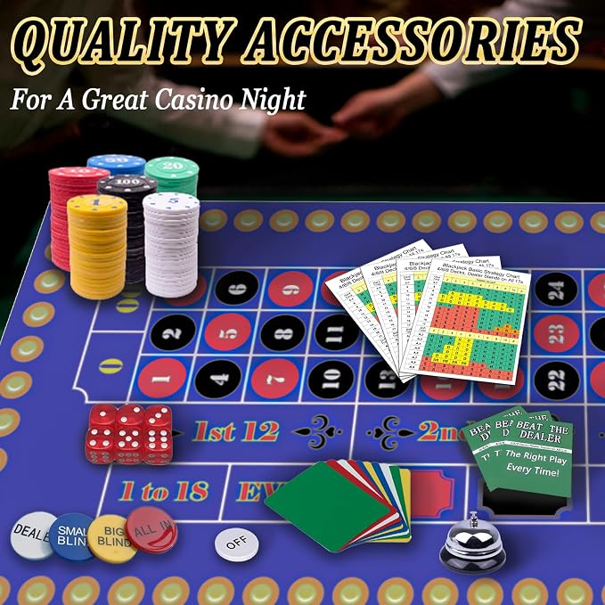 Set Premium 5 en 1 Casino: Blackjack, Ruleta, Dados y Póker miniatura 7