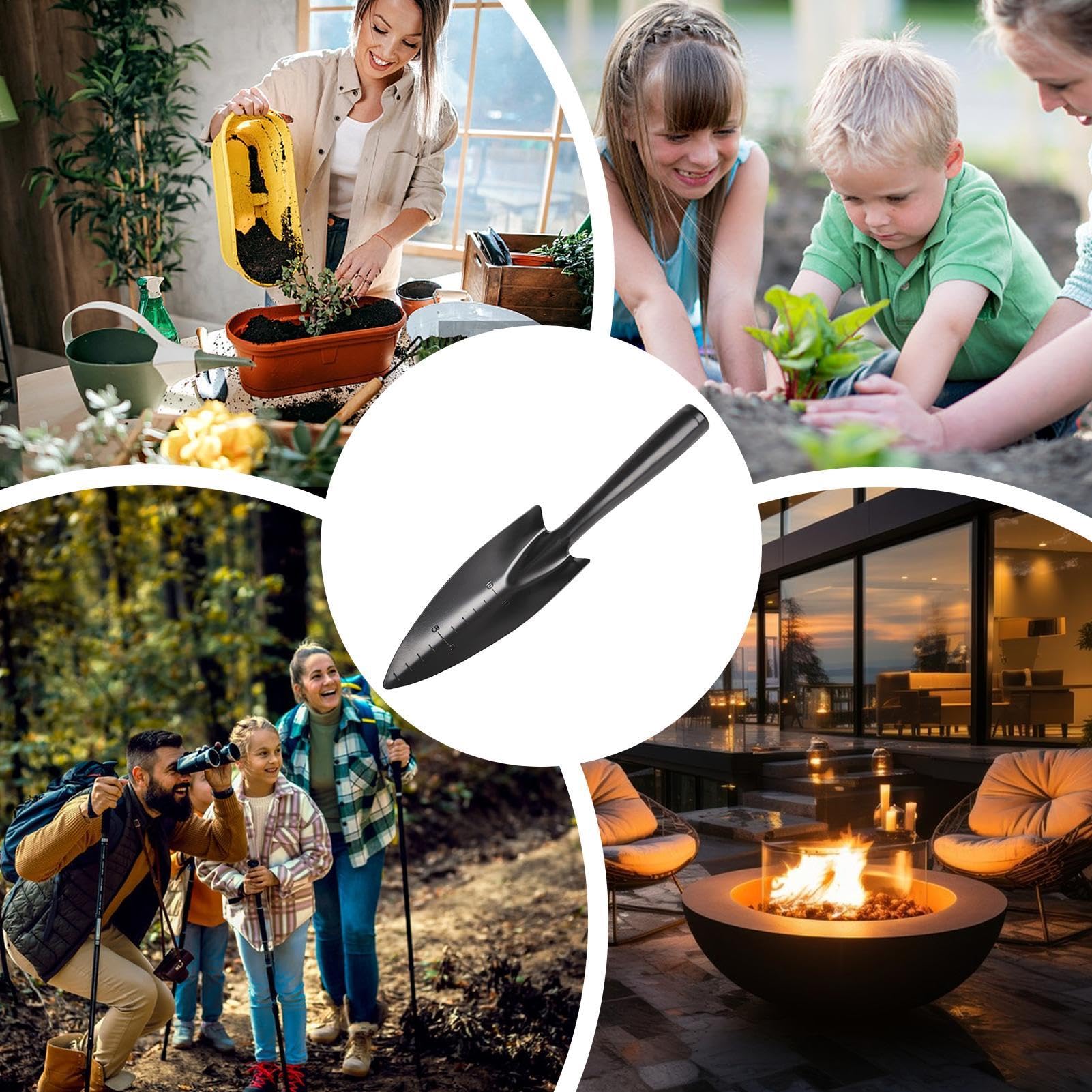 Giardino Shovel, Heavy-Duty Sand Beach Shovel, Metal Garden Spade Trowel, Ergonomic Hand Spade for Digging and Planting, Sturdy Small Gardening Tool for Outdoor Use