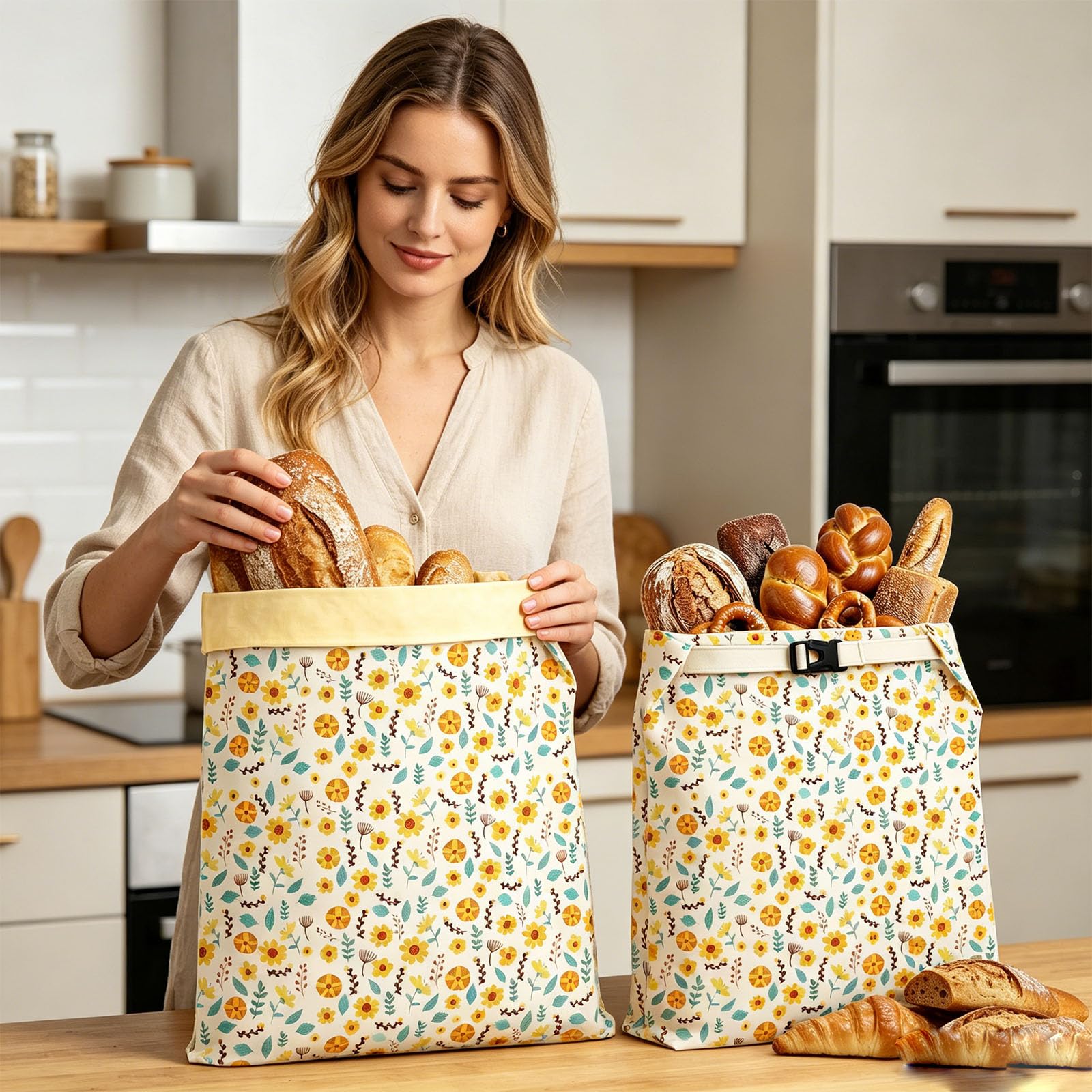 Contenitore per Pane in Cotone Riutilizzabile per lievito Naturale e pagnotte Fatte in casa estende la freschezza del Sacchetto per Pane Naturale