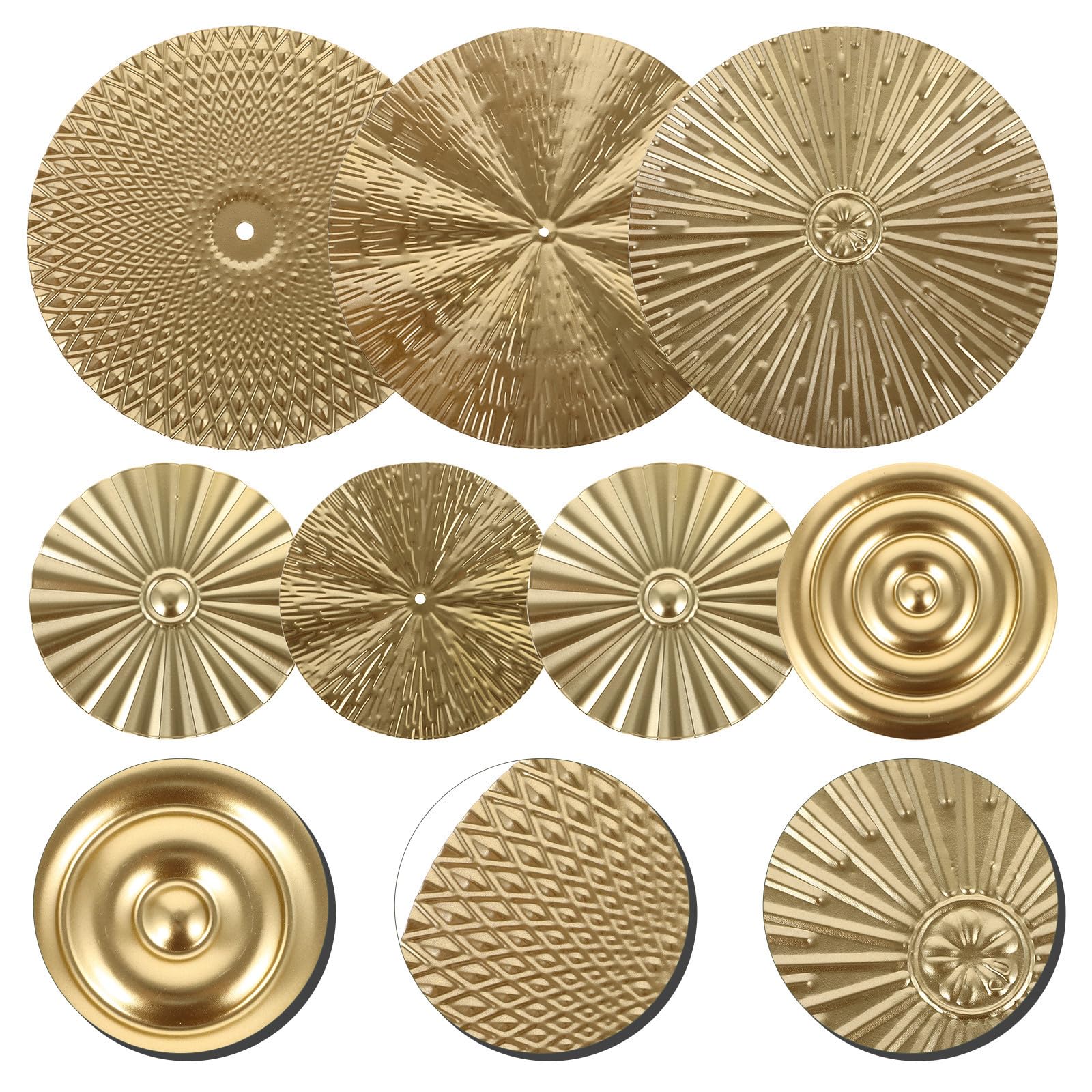 Hoement Elegante Goldene Metall Wanddekoration mit Kreisförmigen Scheiben Einfache Installation und Stilvolle Wanddekoration fürs Wohnzimmer oder Schlafzimmer