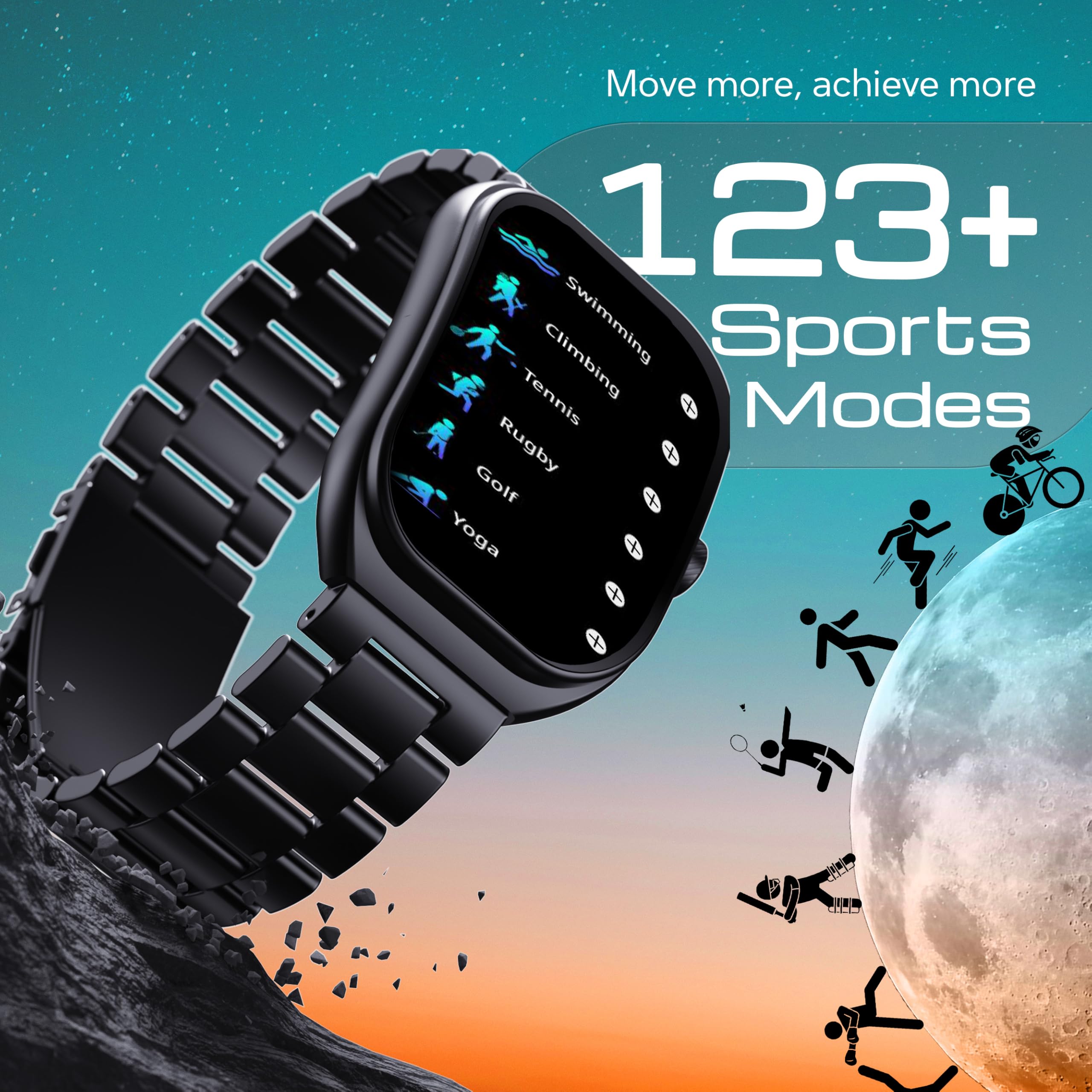 Boult Nowo wprowadzony na rynek smartwatch Trail Pro 2.01'' 3D zakrzywiony wyświetlacz AMOLED, połączenie BT 5.3, jasność 600 nitów, IP68, ponad 250 tarcz zegarków, 123 tryby sportowe, asystent