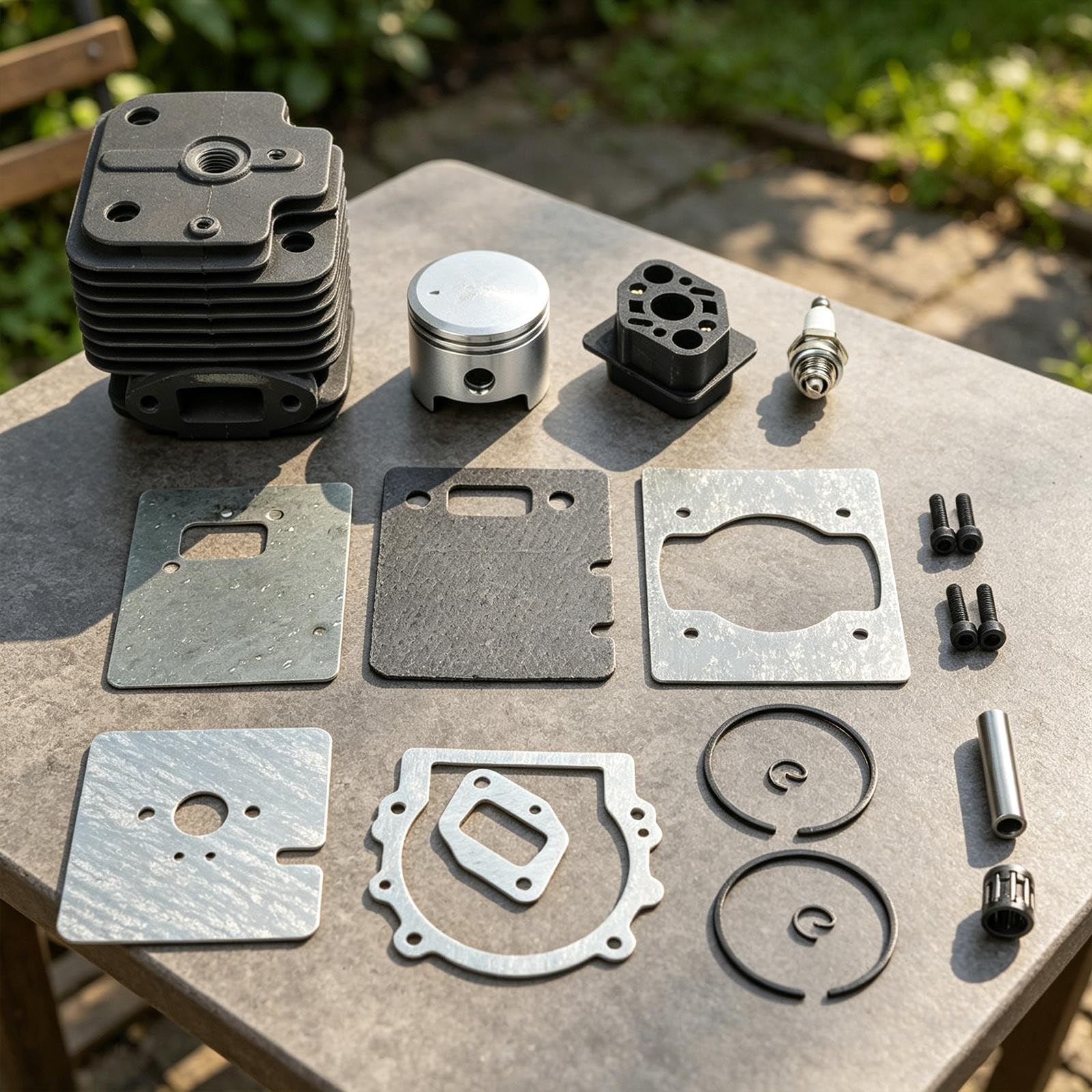 FUBESK Kit de pistón cilíndrico Pb-770 Pb-770H Pb-770T Soplador de mochila, juego de reconstrucción de motor de metal con anillos de junta de cojinete de pasador, A130001050 V100000290 Arrancador de