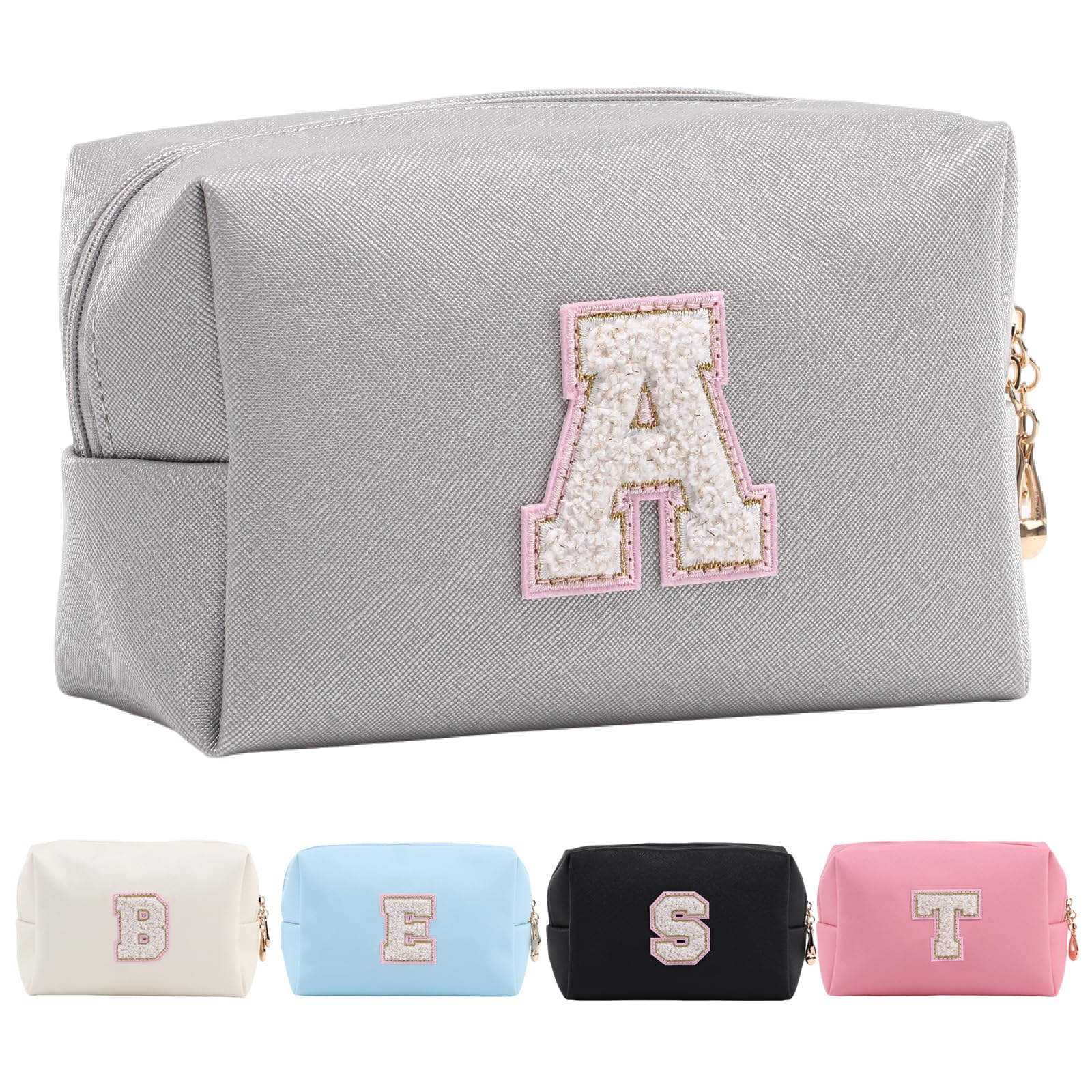 Personalized Makeup Bag,Waterproof Travel Makeup Pouch Cosmetic Bag Birthday Gift for Women Mom，Bride Bridesmaid Cosmetic Bag A-Z — view 76