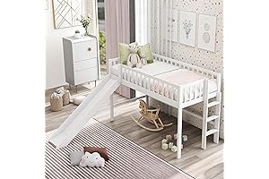 Sturdy & Space-Saving Junior Loft Bed with Slide for Enhanced Fun and Safety