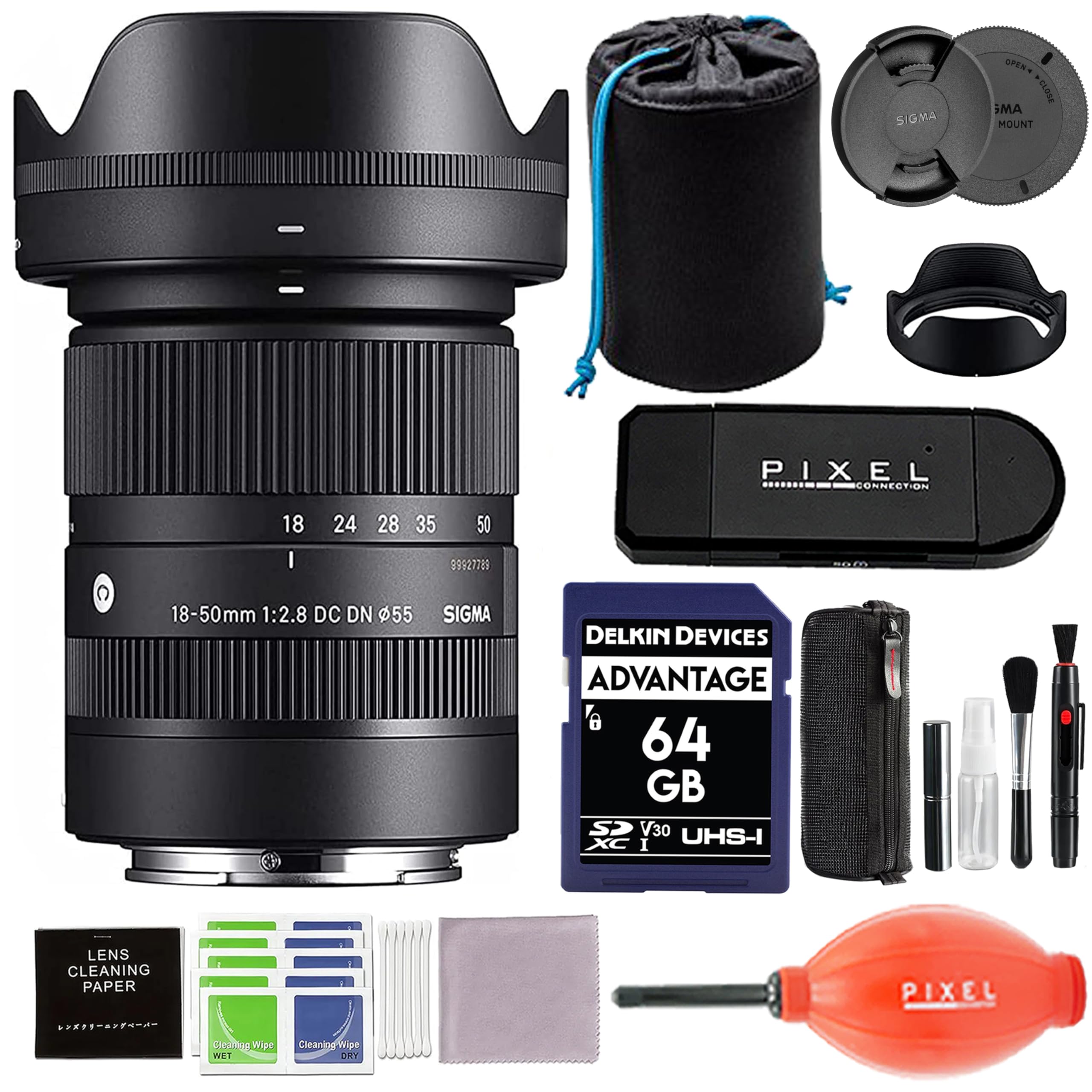 Sigma 18-50mm f2.8 DC DN Contemporary Lens for Fujifilm X Mount with Advanced Accessory and Travel Bundle (Manufacturer 1-Year USA Warranty) | Sigma 18-50mm f2.8 Fuji