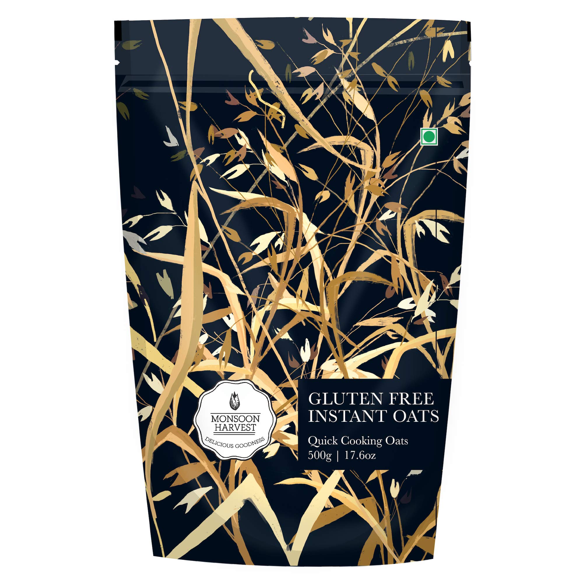 Monsoon HarvestGultenn-Free Instant Oats (500 G) - Healthy Quick And Tasty Breakfast (Pack Of 1)