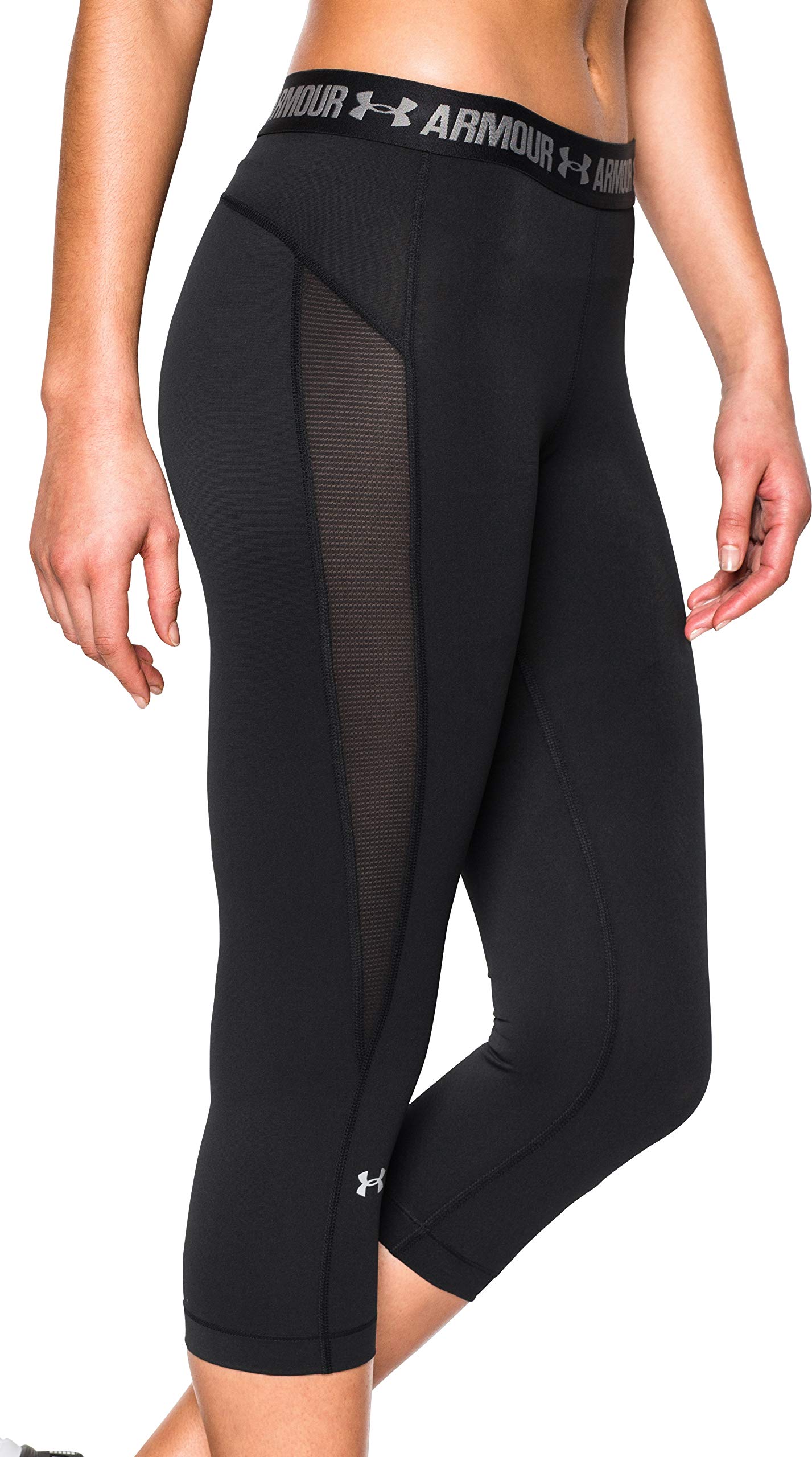 Under Armour Ladies UA HG CoolSwitch Capri, Black/Silver, XS