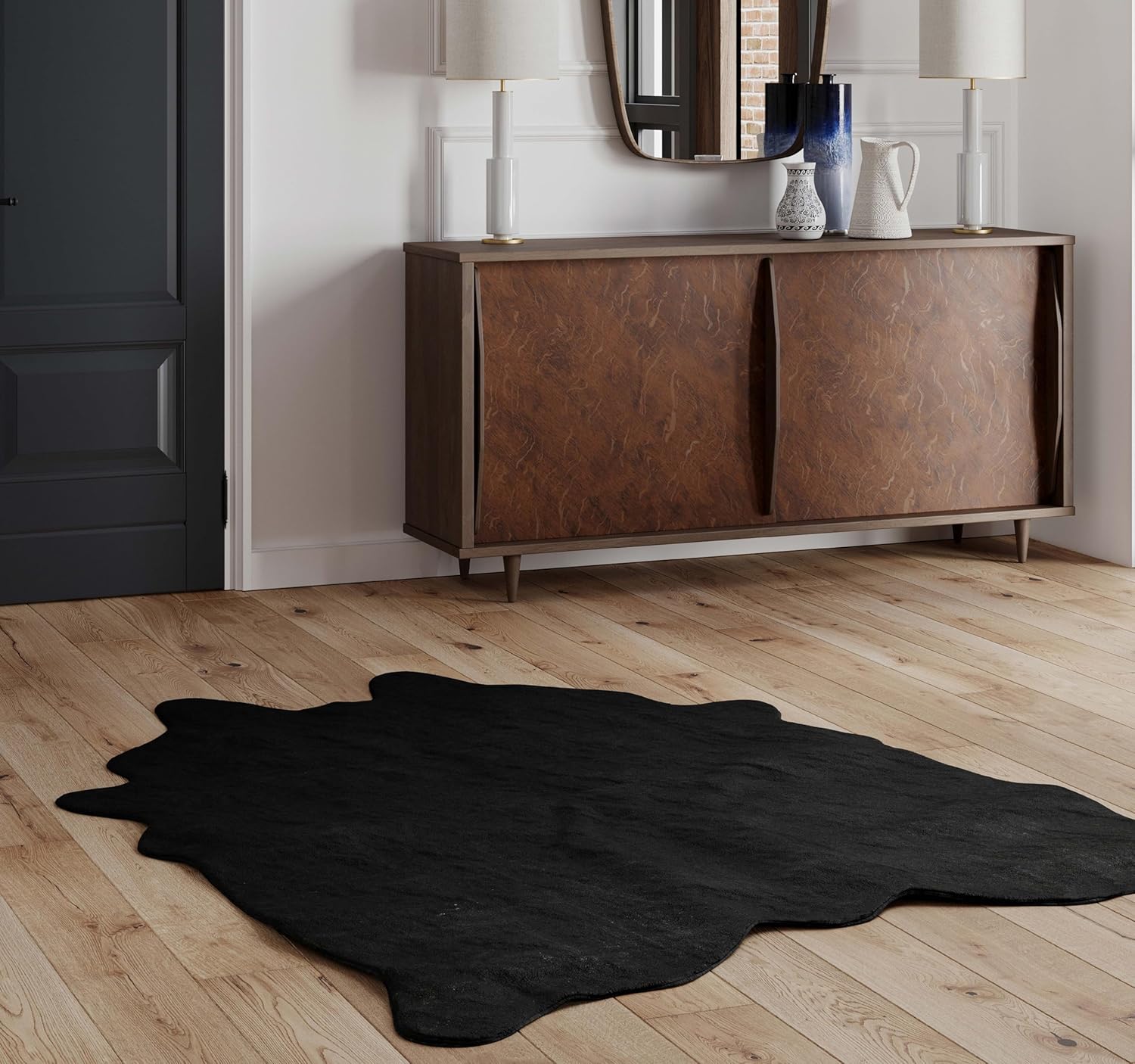 NativeSkins Faux Cowhide Rug Midnight Black (Small) 3