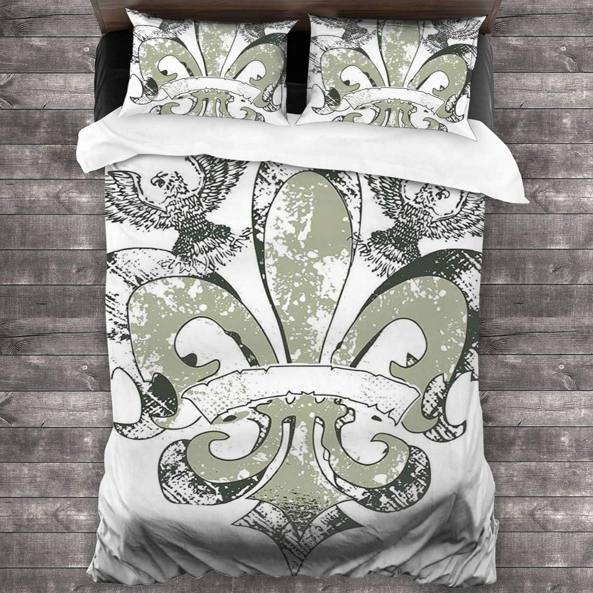 Wotaka 掛け布団カバー フルールデリスエンブレムパワーシンボルビクトリア朝クリエイティブのワシ 通気 吸湿 速乾ベッドシーツ 敷き布団カバー 枕カバー 3点セット 優しい肌触り 和式 洋式 ベッド用品 シングル 150x210cm 寝具カバーセット カラー Co 2 Wotaka 掛け布団カバー フルールデリスエンブレムパワーシンボルビクトリア朝クリエイティブのワシ 通気 吸湿 速乾ベッドシーツ 敷き布団カバー 枕カバー 3点セット 優しい肌触り 和式 洋式 ベッド用品 シングル 150x210cm 寝具カバーセット カラー Co 2