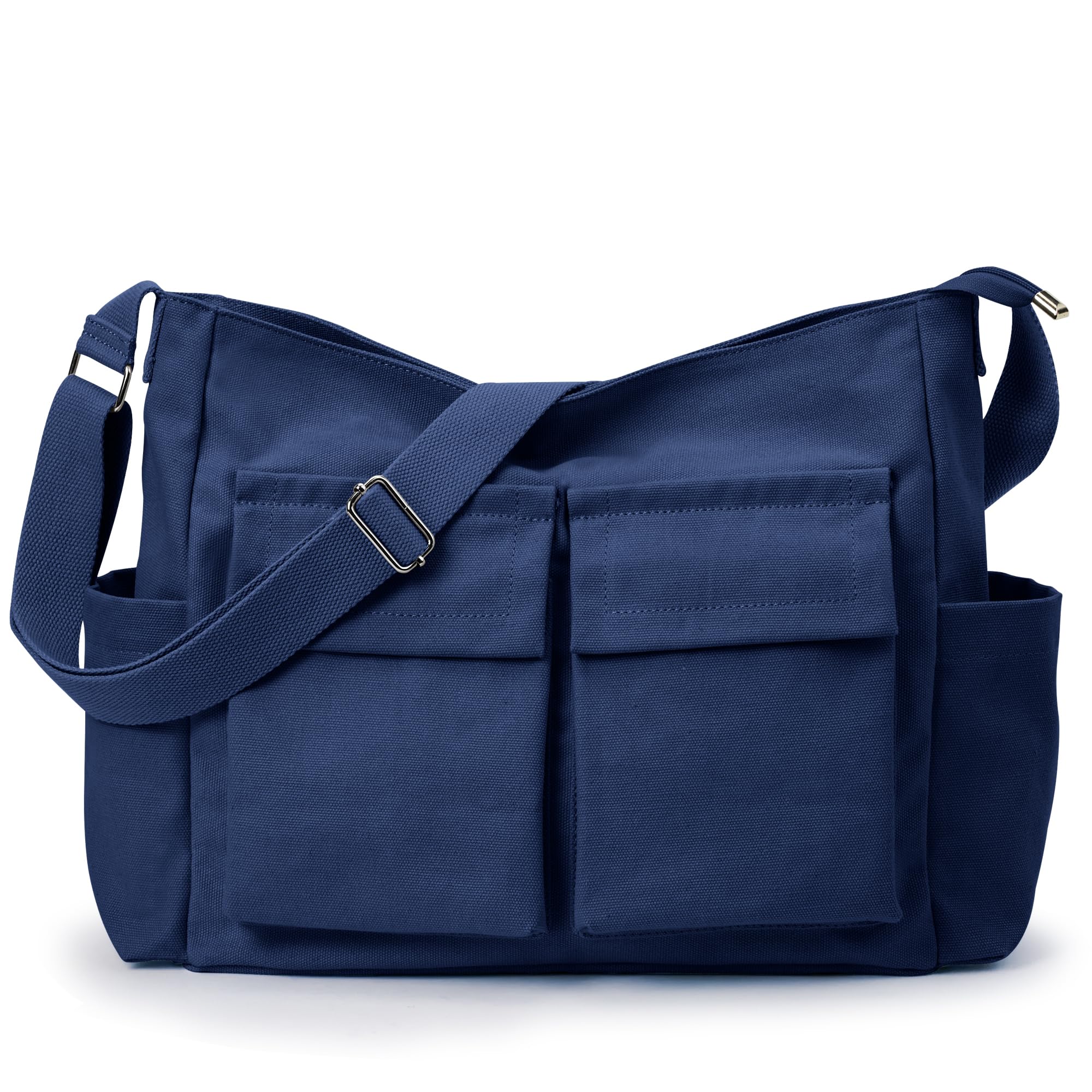 KALIDI Canvas Tote Bag Messenger Bag Large Crossbody Bag for Women or Men Casual Canvas Shoulder Bag for