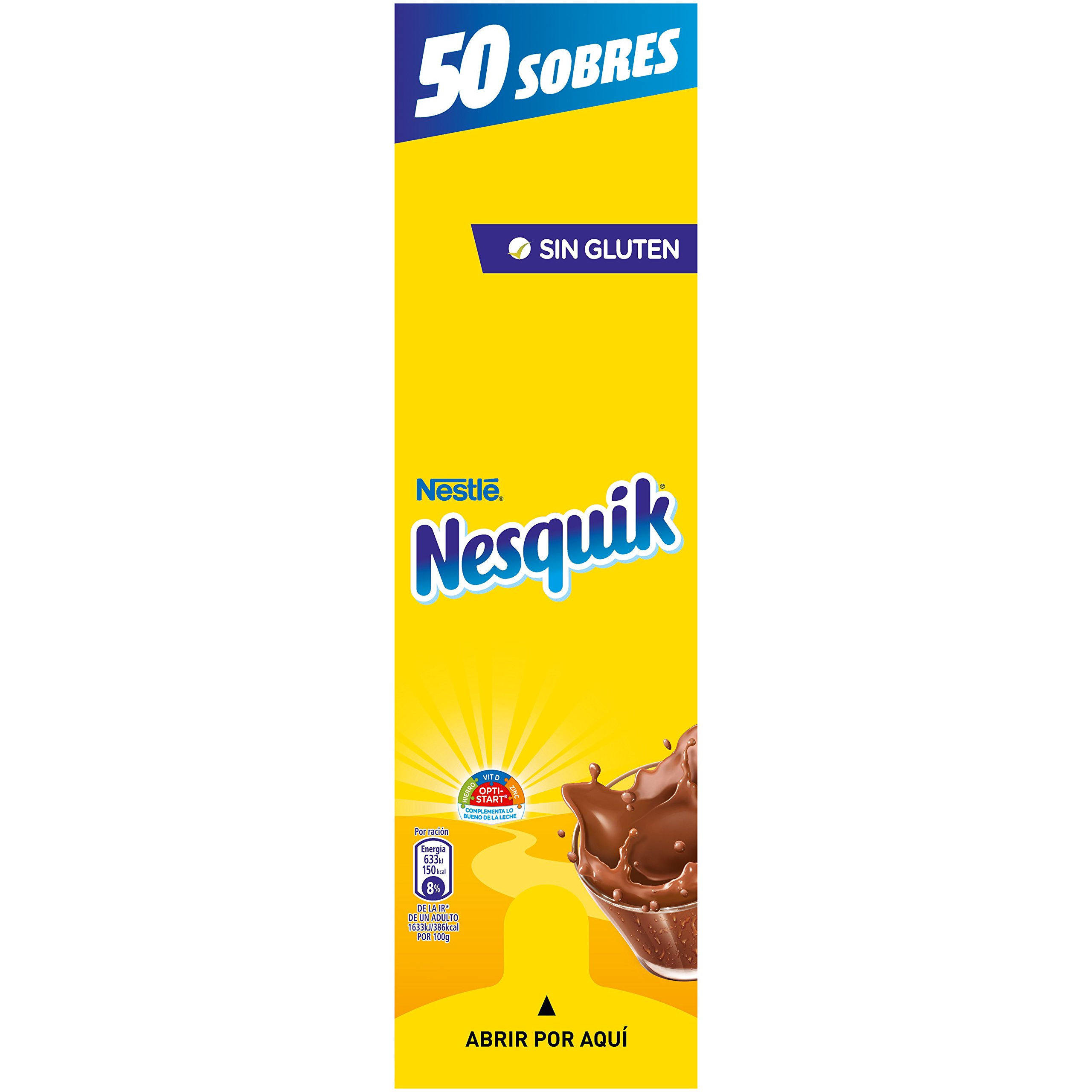 Nesquik cacao soluble instantáneo - 1 paquete x 50 sobres de 13,5 g - Total: 675 g