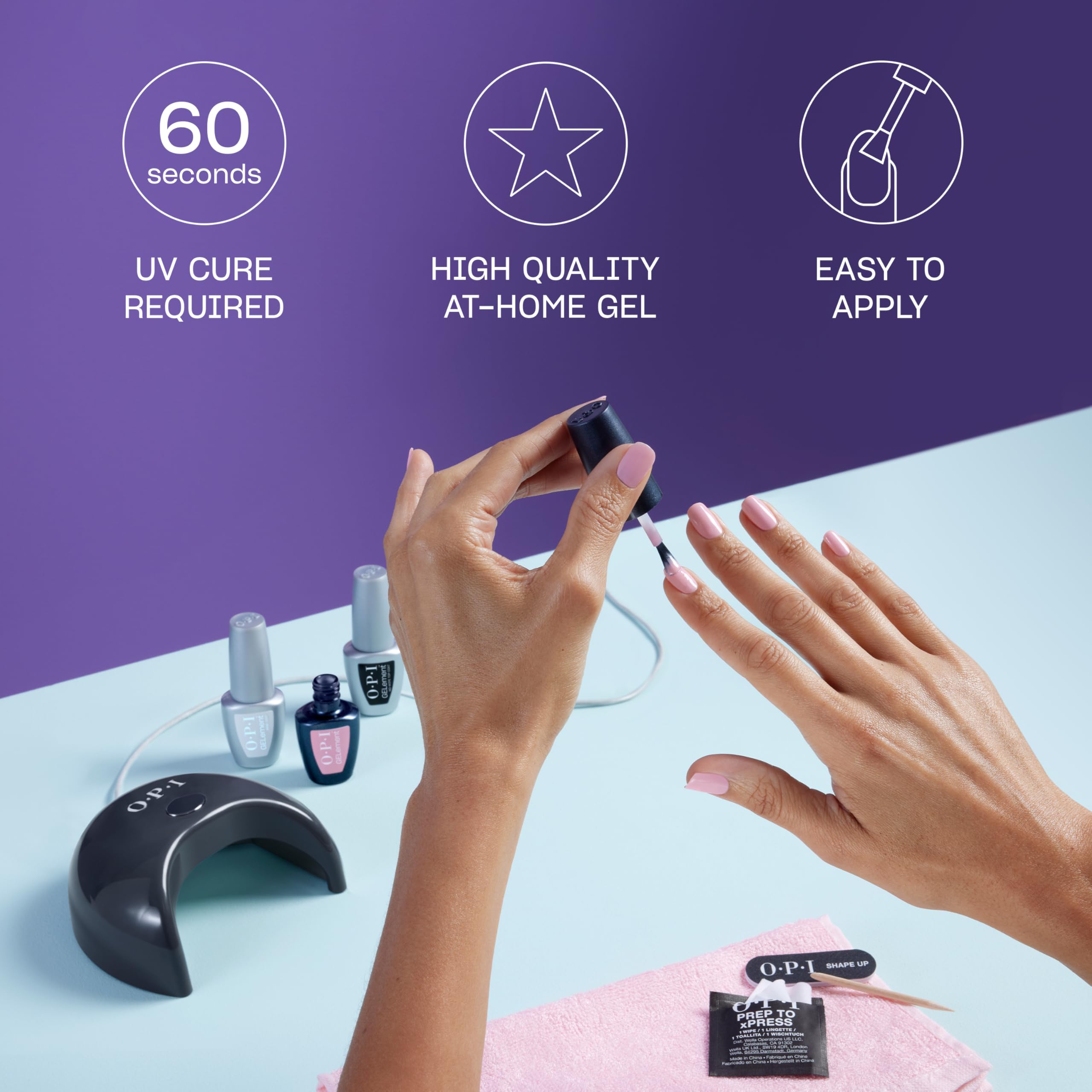 OPI GELement LED Cure Gel Nail Polish System | DIY Salon Quality | Assorted Colors, Base & Top Coat | LED Curing Lamp | Starter Kit + Prep Supplies | Sold Separately | Vegan | Soak Off Removal: Gel Nail Polish Color Let Me Bayou a Mani | Semi-Sheer Soft Nude Pink Crème