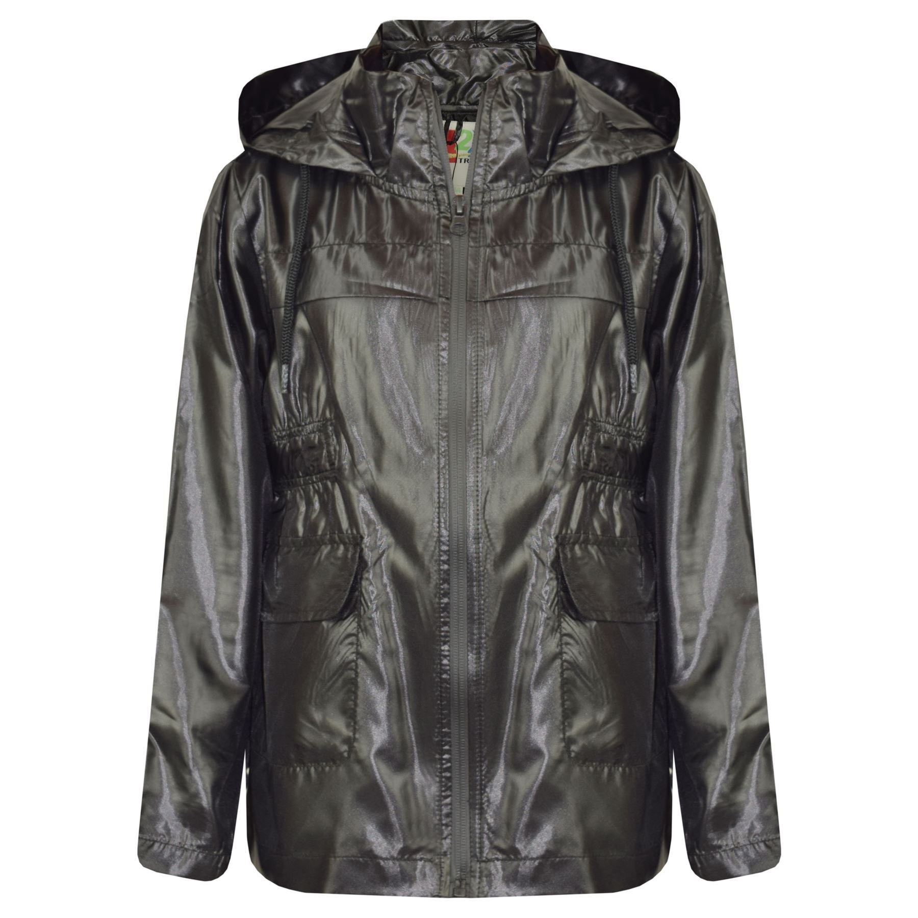 A2Z 4 Kids Raincoat Jackets Windbreaker Waterproof Parka Shower - Raincoat Jacket 448 Black 5-6
