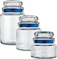 Euro Home - Conjunto Potes de Vidro Multiuso 3 Peças
