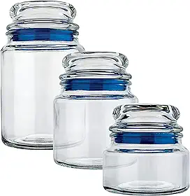 Euro Home - Conjunto Potes de Vidro Multiuso 3 Peças