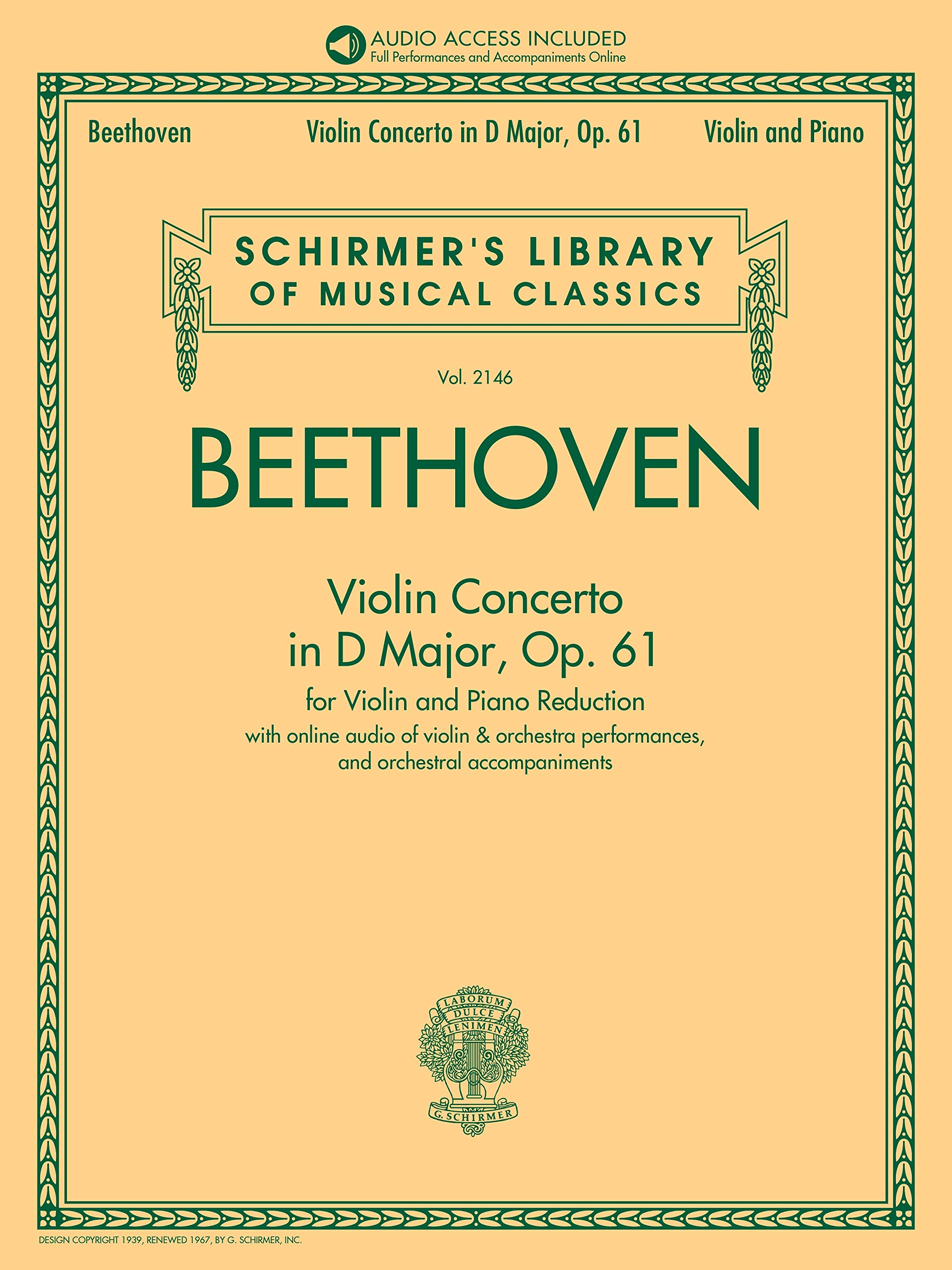 Concerto pour violon de Beethoven op. 61 livre et audio à télécharger