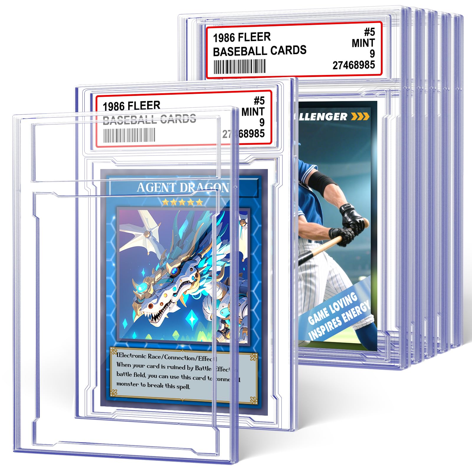 Amazon.com: 6 PCS Card Case Holder for Trading Cards, Acrylic Graded Card  Slab Baseball Card Sleeves with Label Position Fit for MTG TCG and Sport  Cards Storage and Display : Toys &
