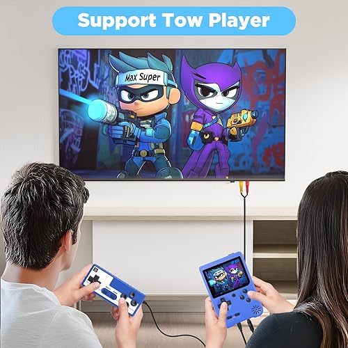 Miniatura 5 de T-C Charger Prot - Mini juego retro con 500 juegos clásicos de FC, buen regalo para niños y niños, regalo de Navidad (azul)