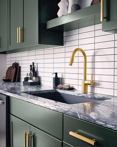 Vista 115 de Moen 7565EVBL Align Smart Grifo de cocina con rociador desplegable sin contacto con control por voz y Power Boost, color negro mate