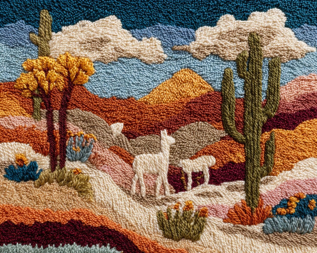 Henypt DIY Latch Hook Rug Kit Desert Animals 52x38cm